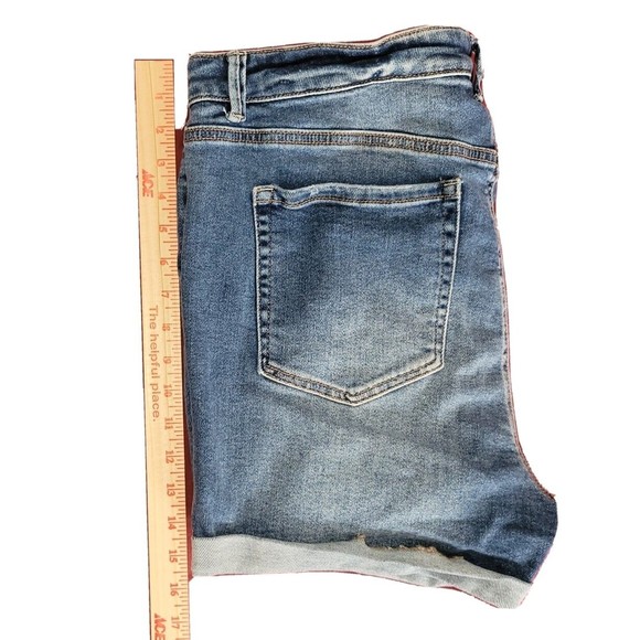 Wax Jean Collection Juniors 3XL Blue Jean Denim Stretch Booty Shorts 35" Waist - Picture 11 of 12
